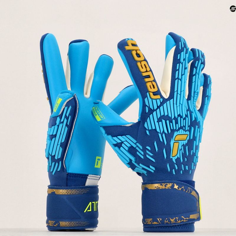 Reusch Attrakt Freegel Aqua Guanti da portiere antivento blu vero/oro/blu acqua 9