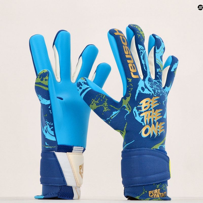 Guanti da portiere Reusch Pure Contact Aqua blu vero/oro/blu acqua 9