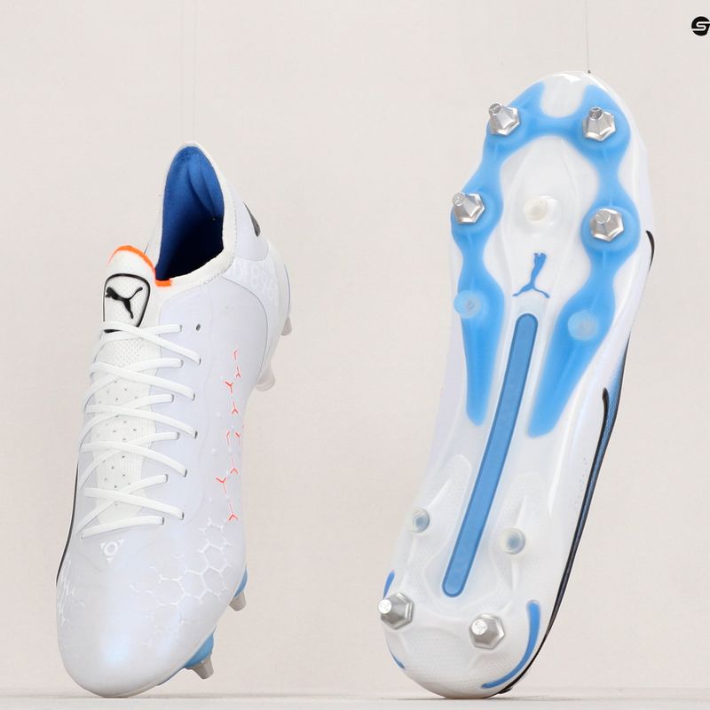 PUMA King Ultimate MXSG scarpe da calcio da uomo puma bianco/puma nero/blu glimmer/ultra orange 18