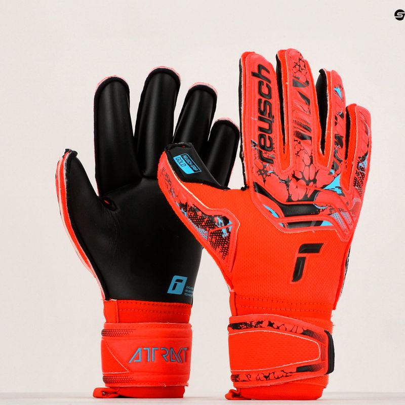 Guanto da portiere Reusch Attrakt Gold Roll Finger rosso brillante/blu futuro/nero 10