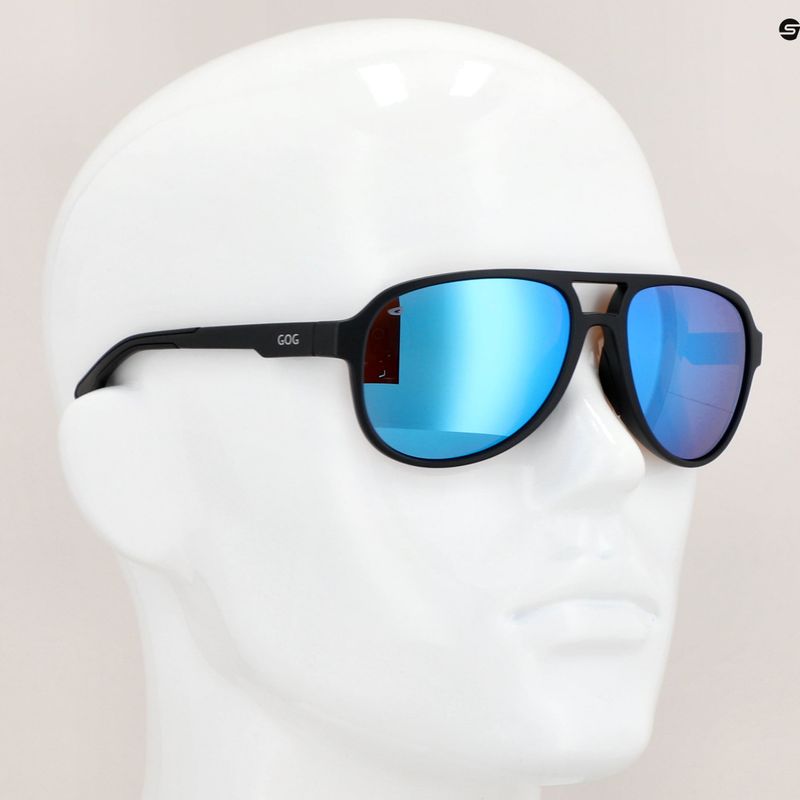 Occhiali da sole GOG Hardy nero opaco/blu/policromatico bianco/blu 7