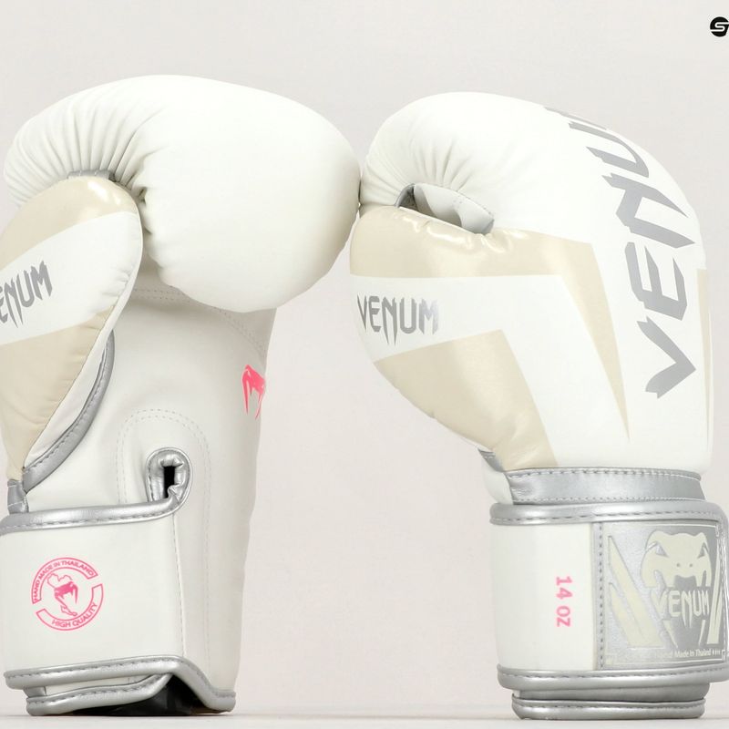 Guantoni da boxe Venum Elite bianco/argento 7