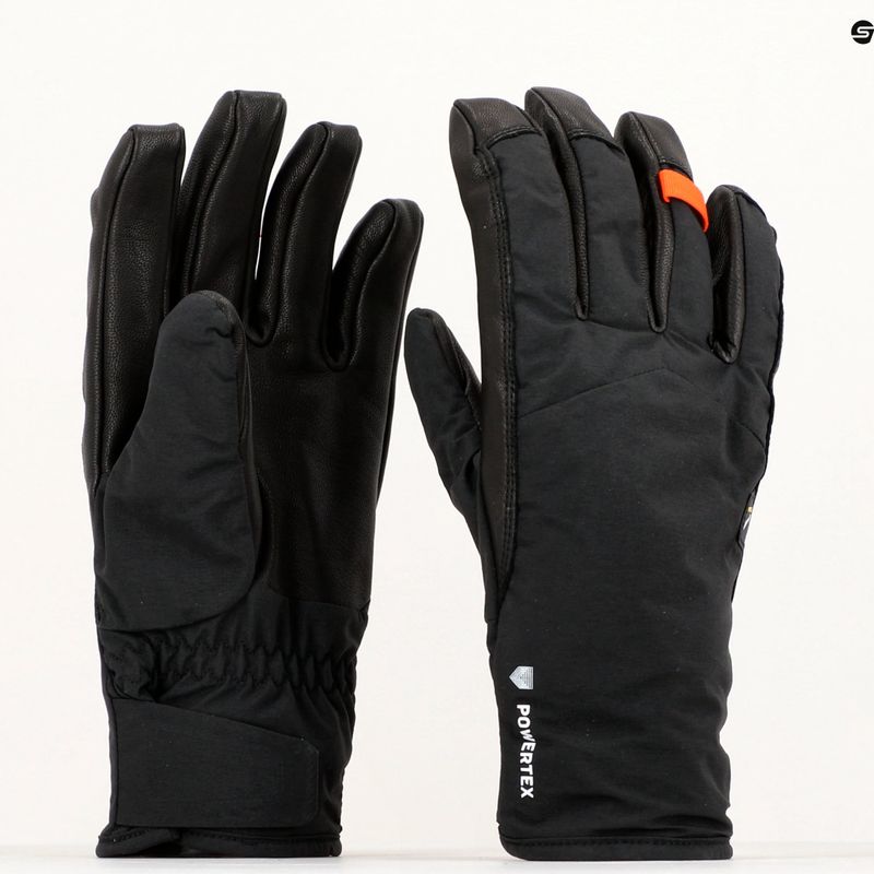 Guanti da alpinismo da uomo Salewa Ortles PTX/TWR nero/ nero/arancio fluo 10