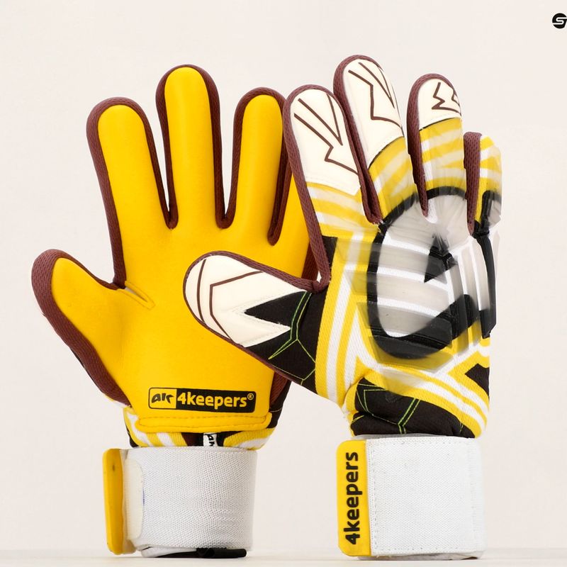 4keepers Evo Trago NC guanti da portiere bianco/nero/giallo 11