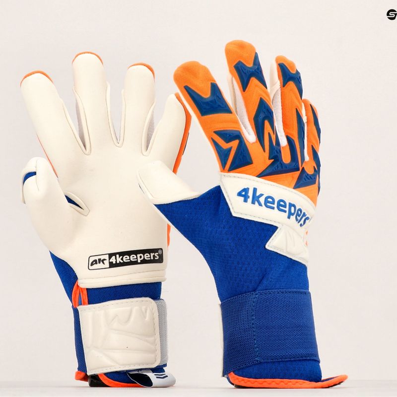 4keepers Equip Puesta NC Jr guanti da portiere per bambini blu/arancio 8