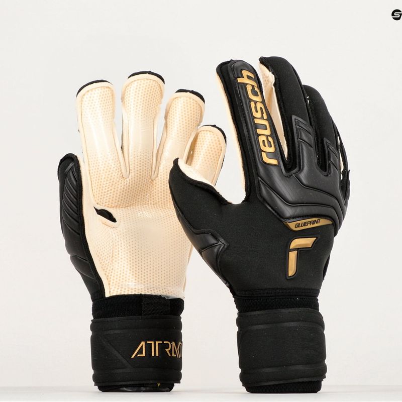 Guanto da portiere Reusch Attrakt Gold X GluePrint Ortho-Tec nero/oro 9