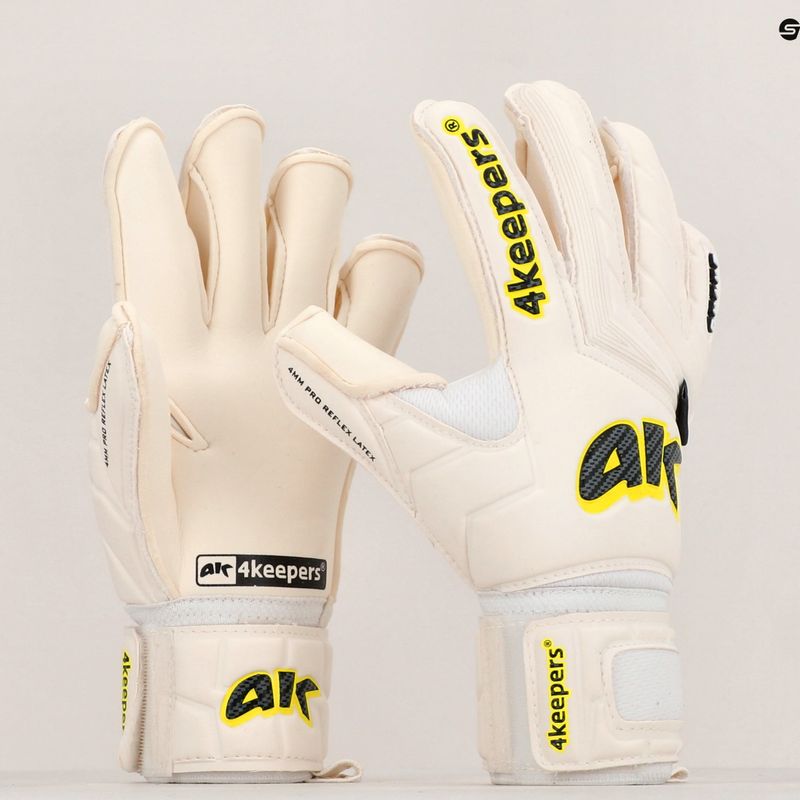 Guanti da portiere per bambini 4keepers Champ Carbo V HB bianco/giallo 11