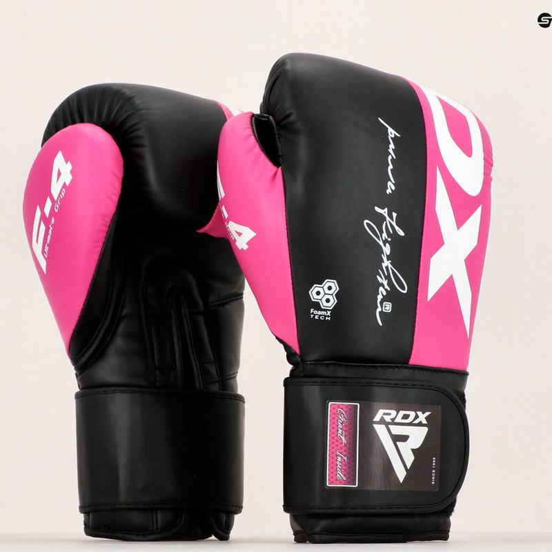 Guanti da boxe RDX REX F4 rosa/nero 9