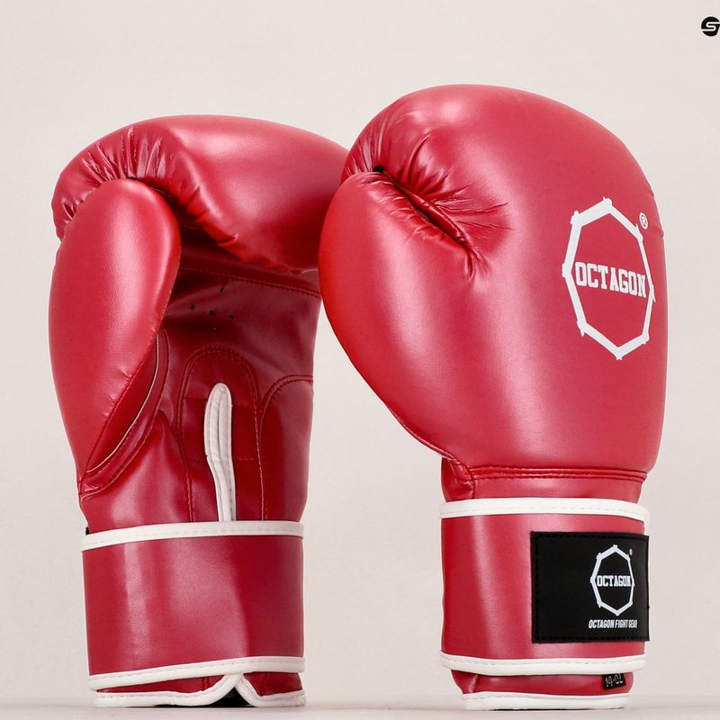 Guantoni da boxe Octagon rosso metallizzato 7