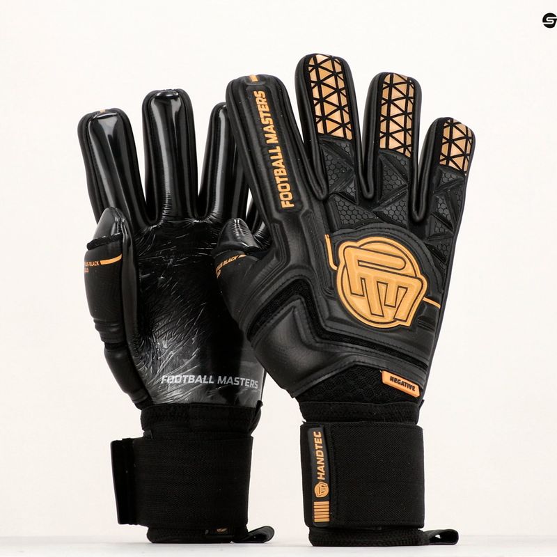 Guanti da portiere Football Masters Voltage Plus NC v 4.0 nero/oro 8