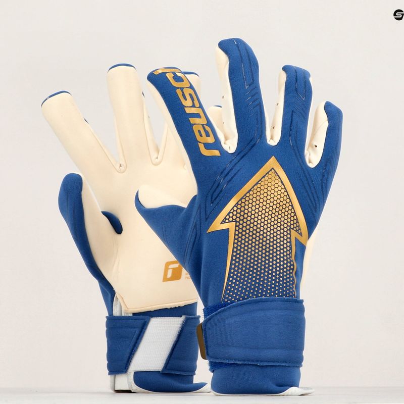 Guanti da portiere Reusch Arrow Gold X blu vero/oro 10