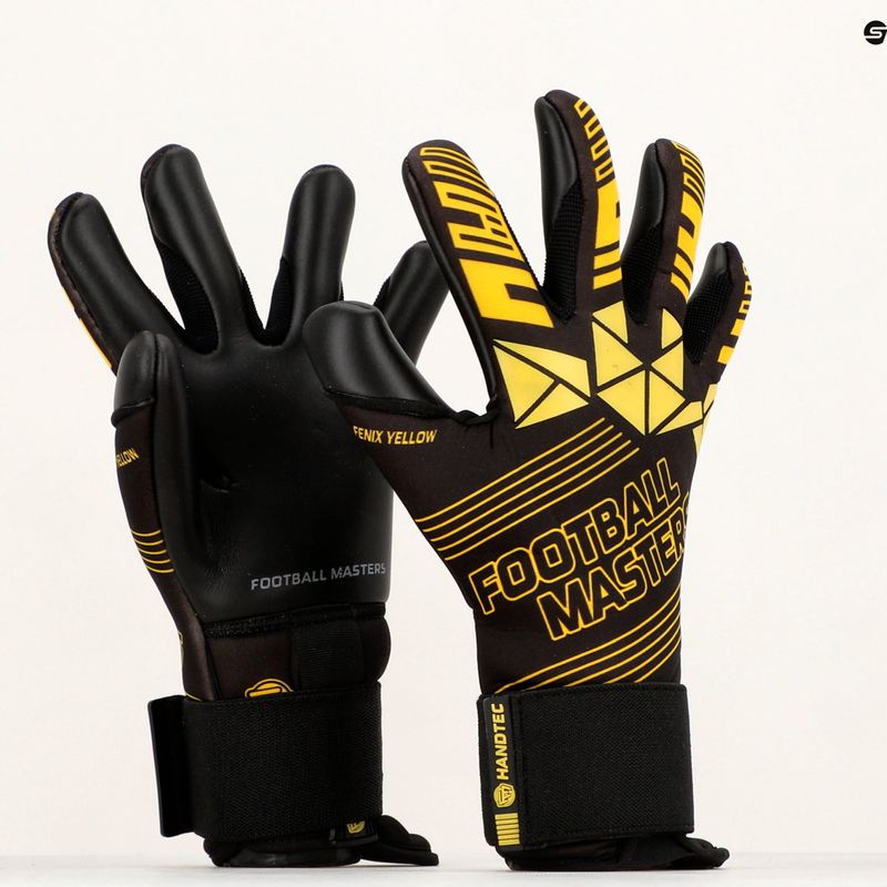 Guanti da portiere per bambini Football Masters Fenix nero/giallo 8
