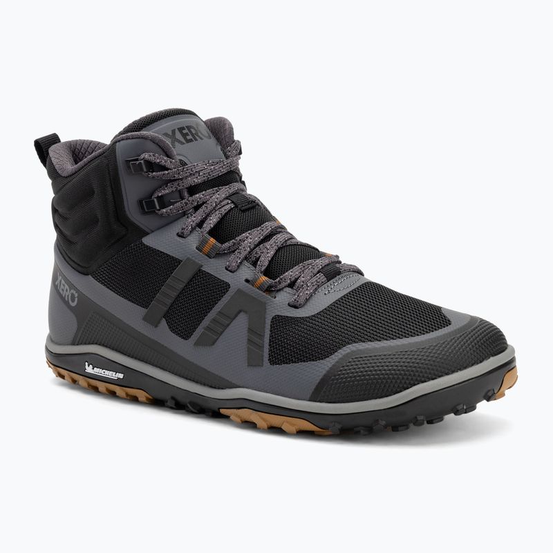 Scarpe a piedi nudi da uomo Xero Shoes Scrambler Mid II asfalto/nero