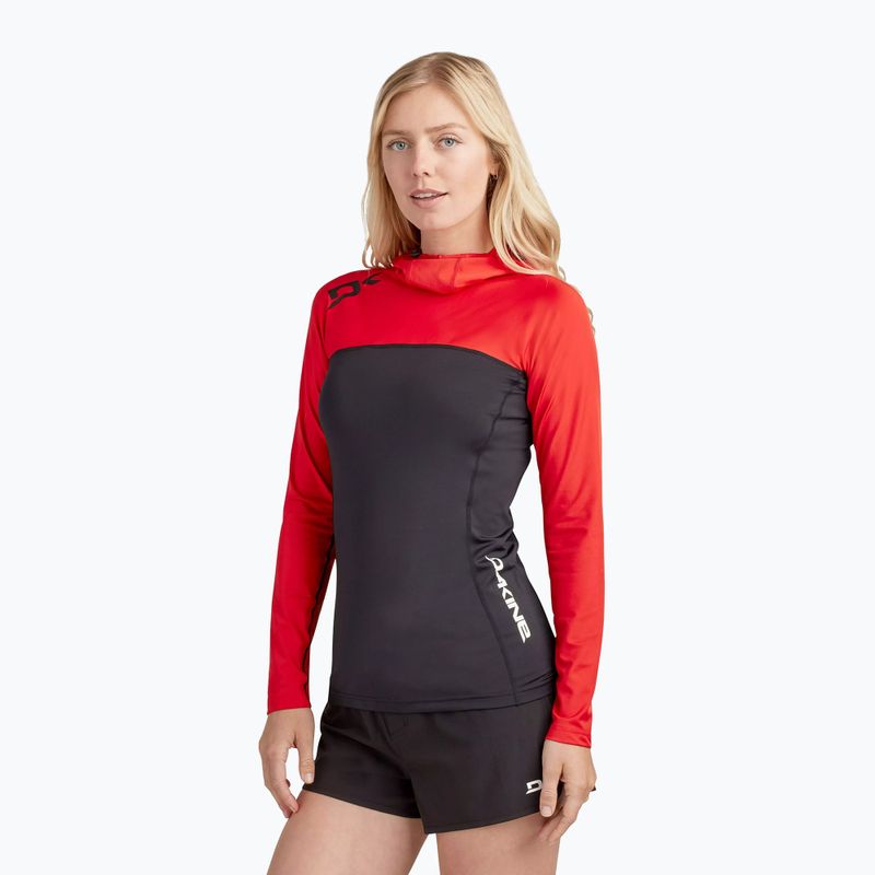 Dakine nuoto donna manica lunga Hd Snug Fit Rashguard Hoodie rippin red