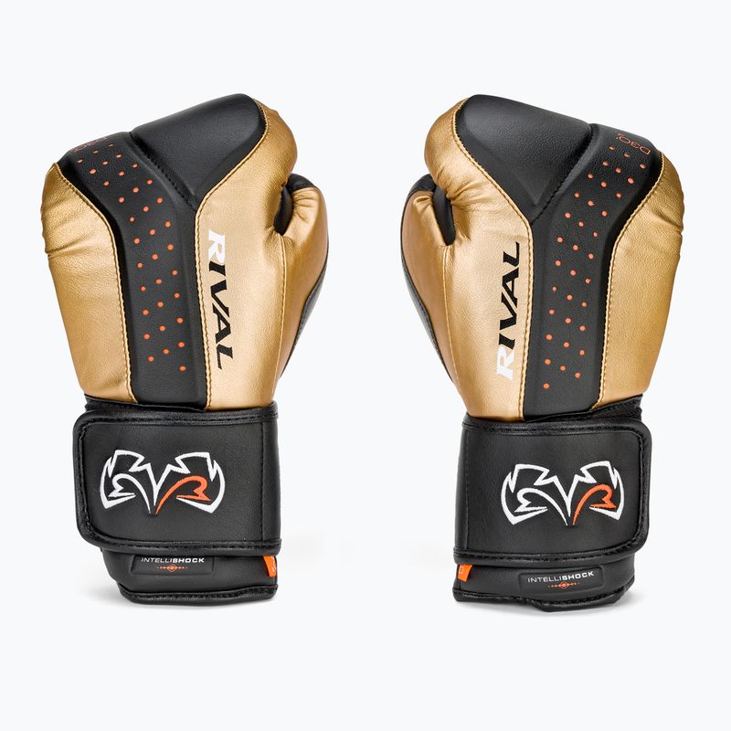 Guanti da boxe Rival RB10 Intelli-Shock Bag nero/oro 2