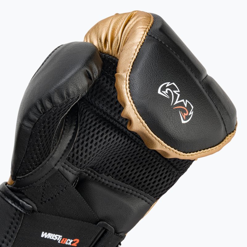 Guanti da boxe Rival RB10 Intelli-Shock Bag nero/oro 7