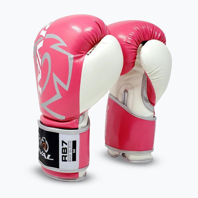 Guantoni da boxe Rival RB7 Fitness Plus Bag rosa/bianco 2
