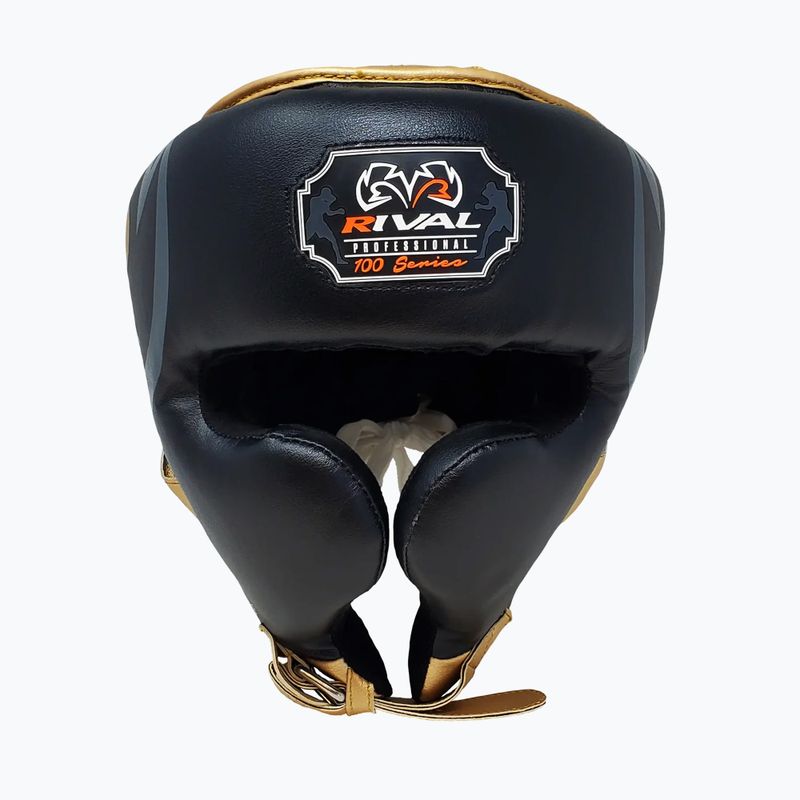 Rival RHG100 Casco da boxe professionale copricapo nero/oro 2