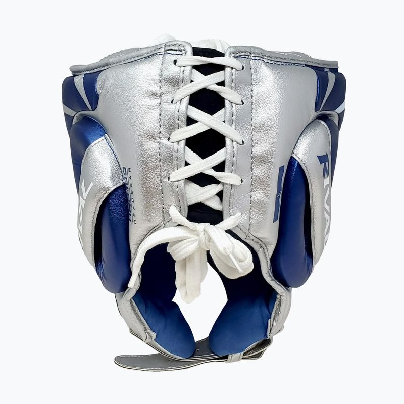 Casco da boxe Rival RHG100 Professional Headgear blu/argento 3