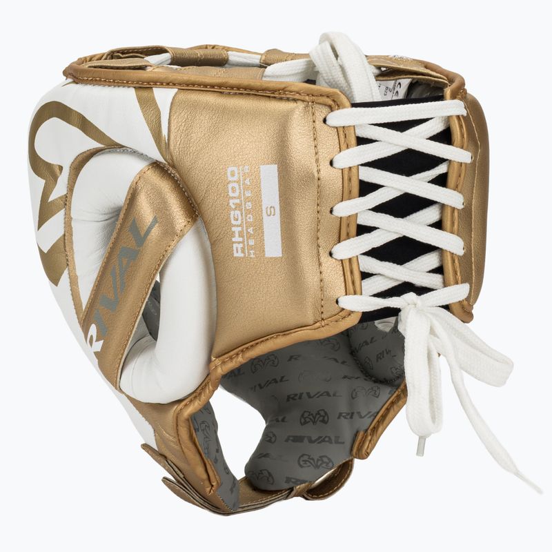 Casco da boxe Rival RHG100 Professional Headgear bianco/oro 3