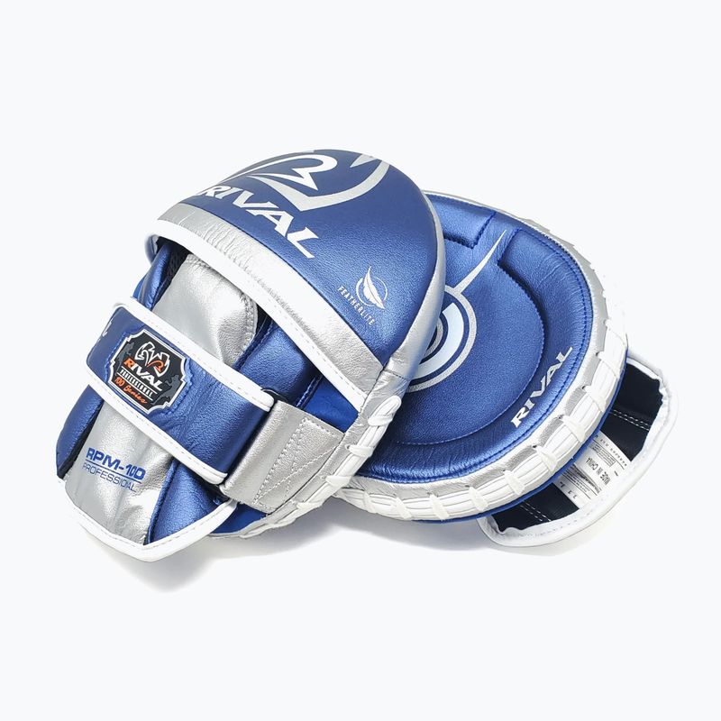 Guanti da box Rival Professional blu/argento per allenatori 3