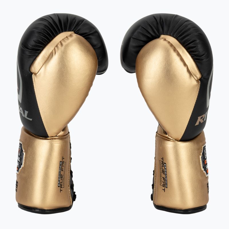 Guantoni da boxe Rival RS100 Professional nero/oro 4