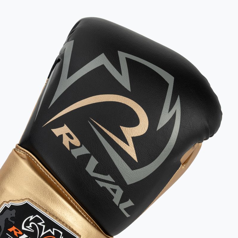 Guantoni da boxe Rival RS100 Professional nero/oro 5