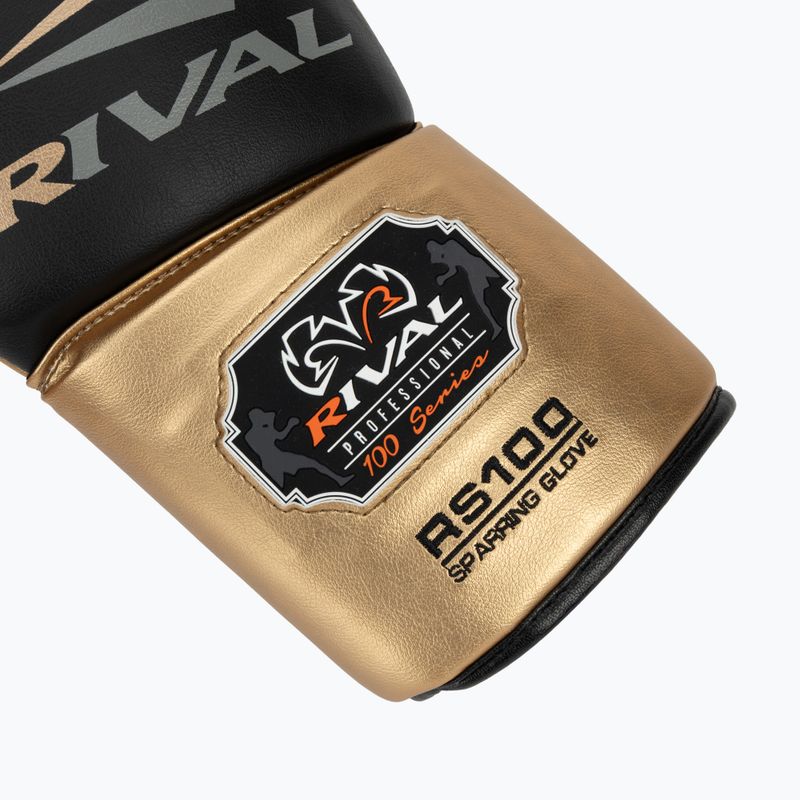 Guantoni da boxe Rival RS100 Professional nero/oro 6
