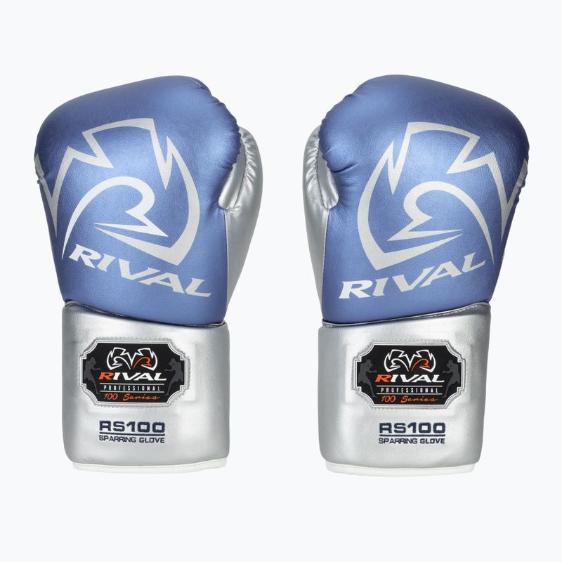Guantoni da boxe Rival RS100 Professional blu/argento 2