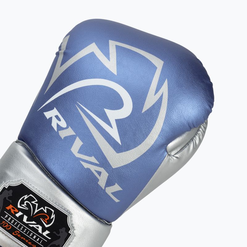 Guantoni da boxe Rival RS100 Professional blu/argento 5