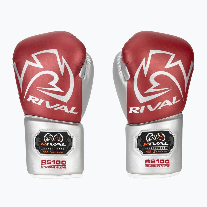Guantoni da boxe Rival RS100 Professional red/silver 2