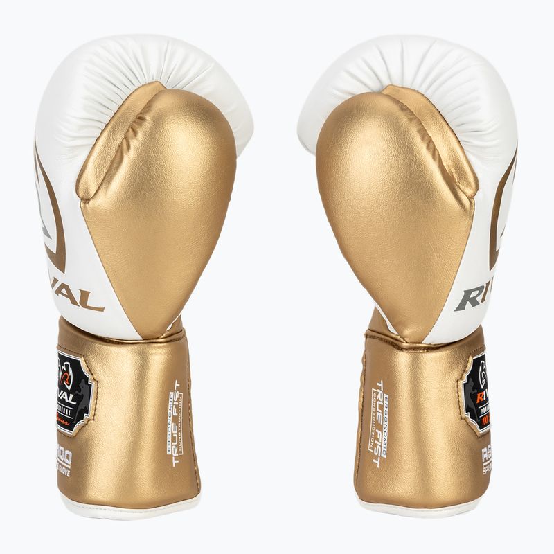 Guantoni da boxe Rival RS100 Professional bianco/oro 4