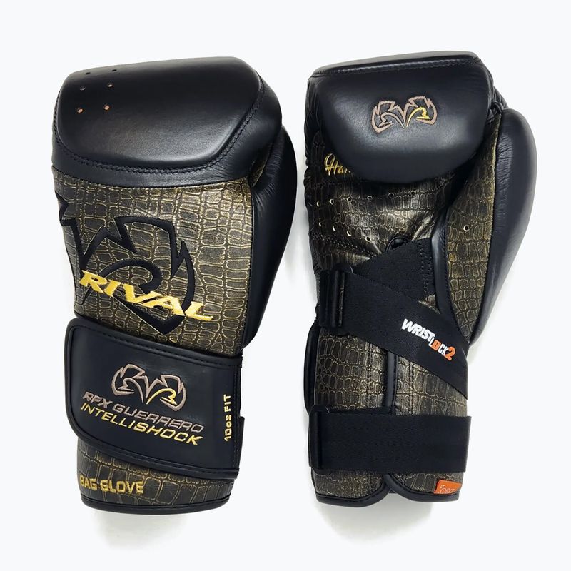 Guantoni da boxe Rival RFX-Guerrero Intelli-Shock Bag Croc Skin Edition nero/nero