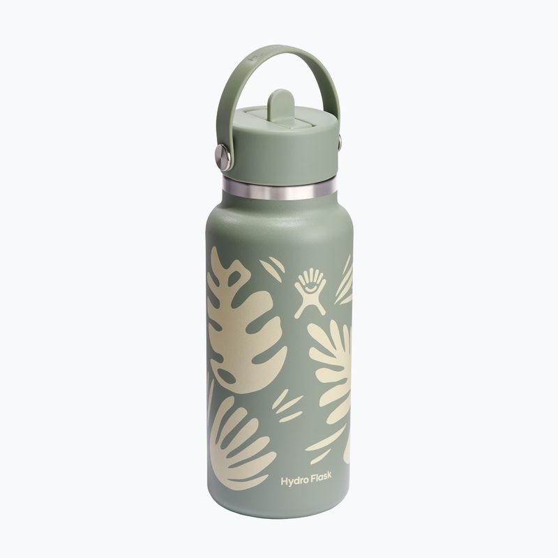 Bottiglia termica Hydro Flask Wide Flex Straw da 945 ml, con blusa/agave botanica 2