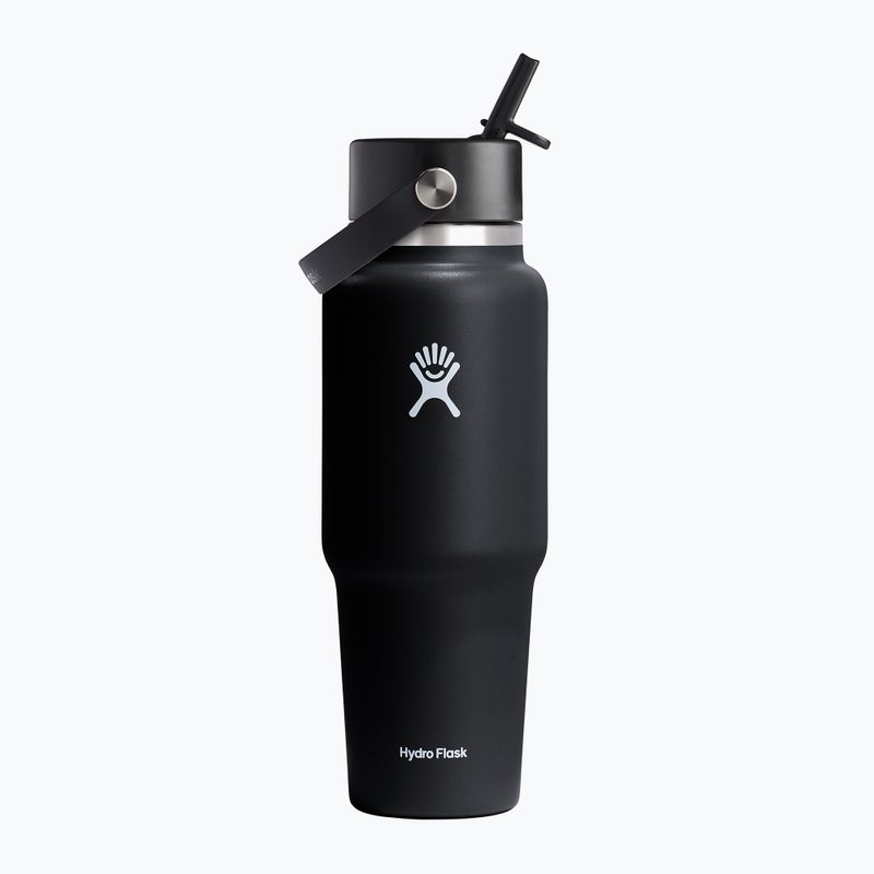 Bottiglia termica da viaggio Hydro Flask Wide Flex Straw 945 ml nero