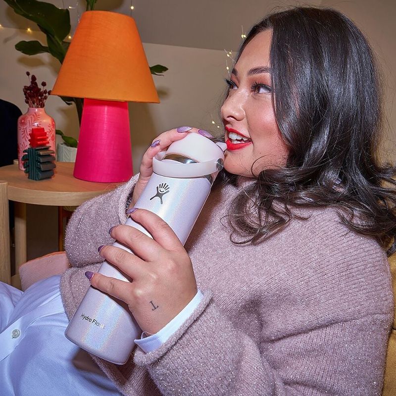 Borraccia termica Hydro Flask Wide Mouth with Flex Straw Cap 710 ml glimer pink 4