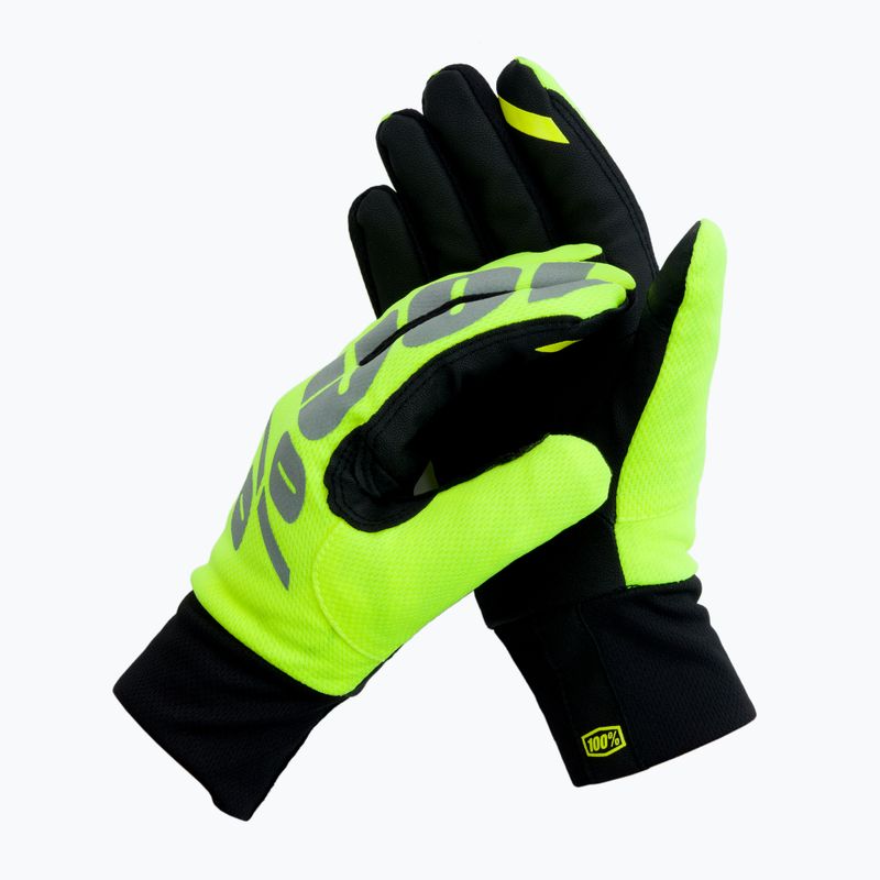 Guanti da ciclismo 100% Hydromatic Waterproof giallo neon