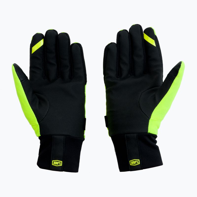 Guanti da ciclismo 100% Hydromatic Waterproof giallo neon 2