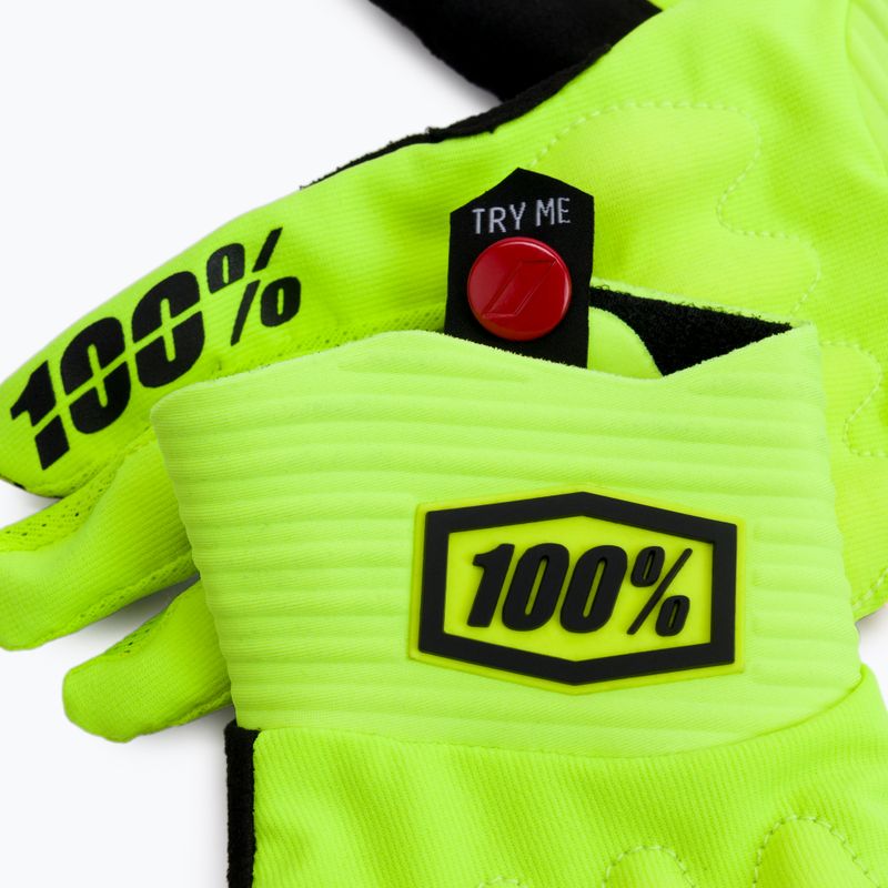 Guanti da ciclismo 100% Cognito giallo/nero 4