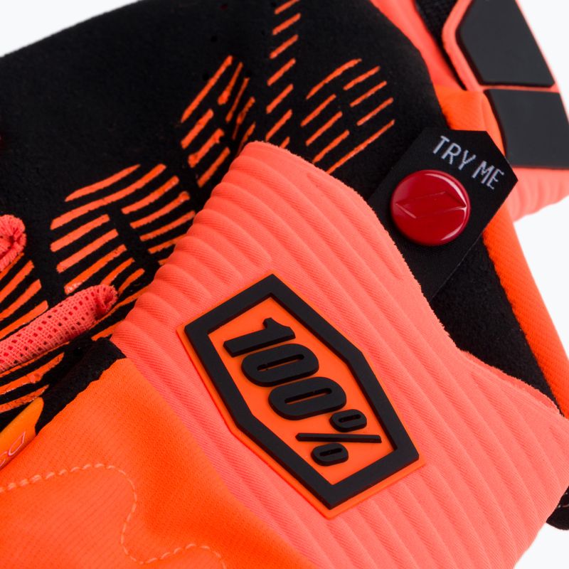 Guanti da ciclismo 100% Cognito arancione fluorescente/nero 4