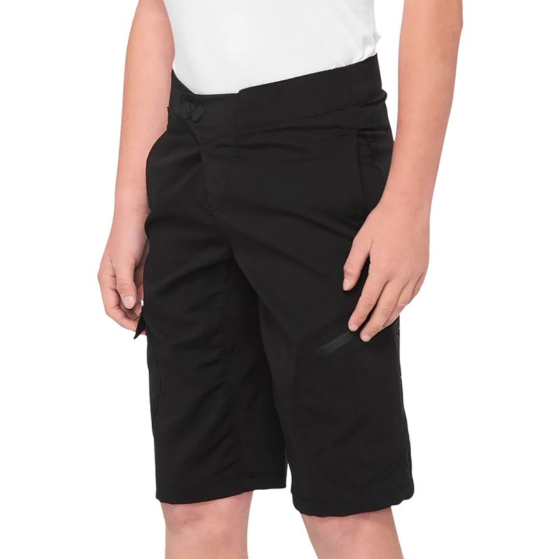 Pantaloncini da ciclismo per bambini 100% Ridecamp Youth nero