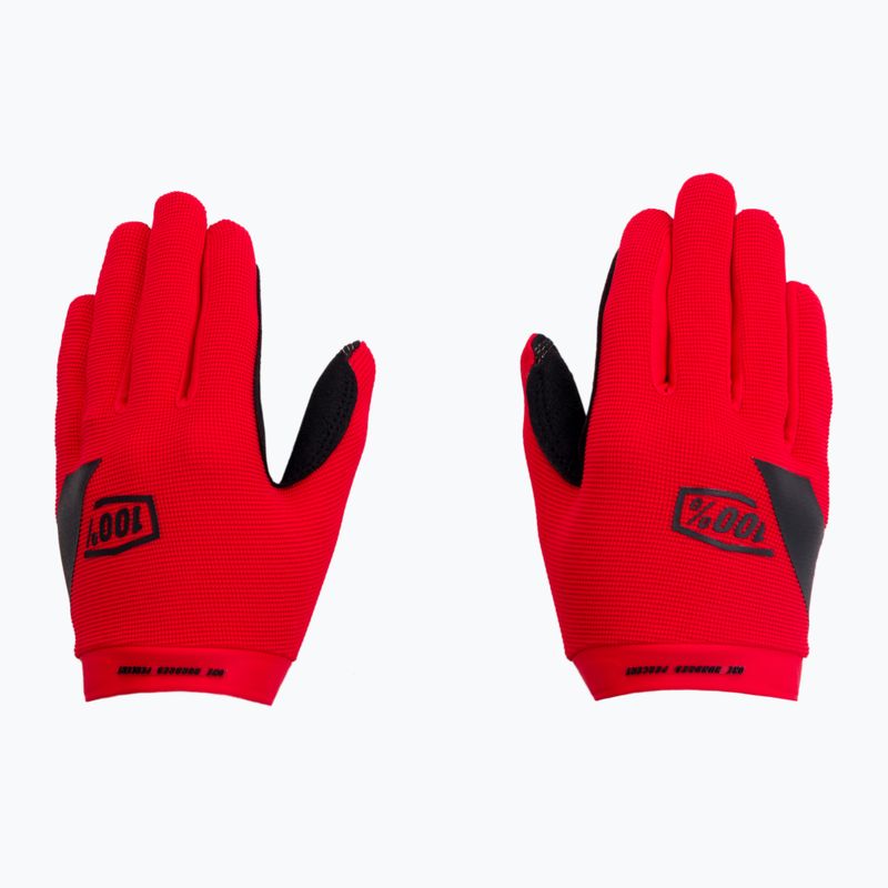 Guanti da ciclismo per bambini 100% Ridecamp Youth rosso 3