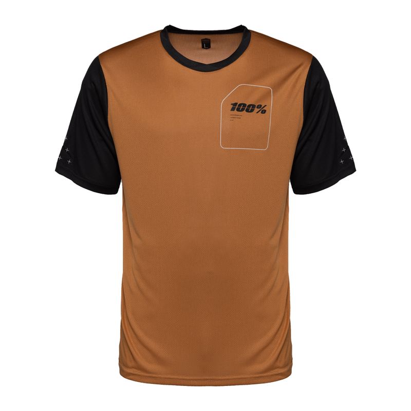Maglia ciclismo uomo 100% Ridecamp Jersey terracotta nero
