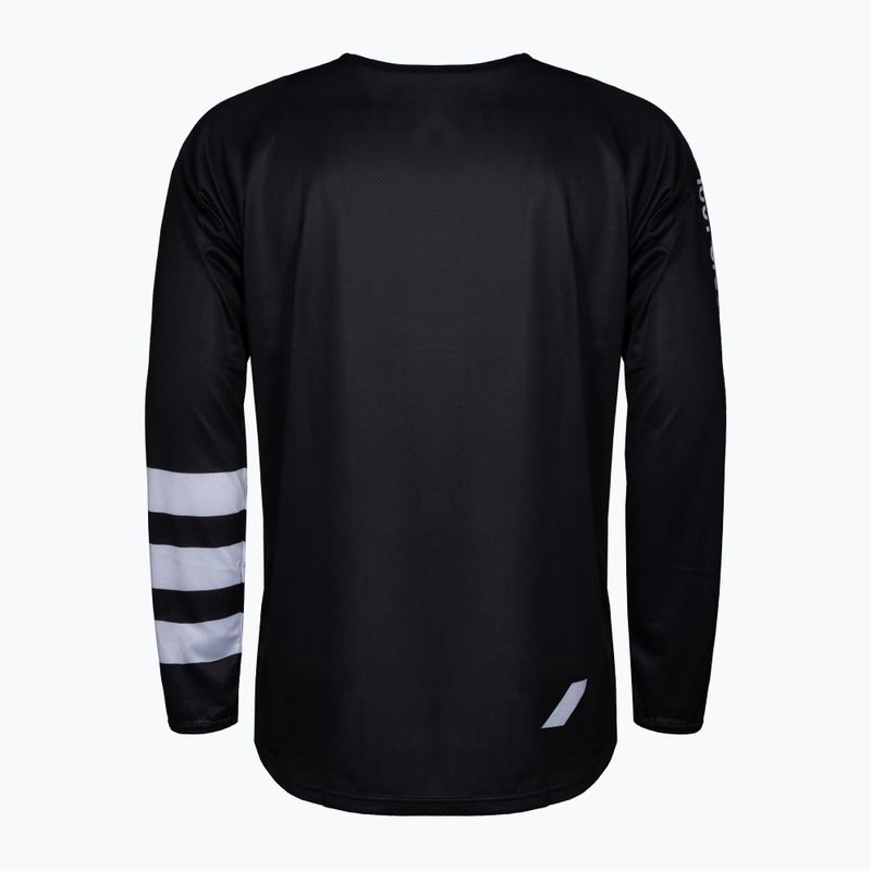 Maglia ciclismo uomo manica lunga 100% R-Core nero bianco 2