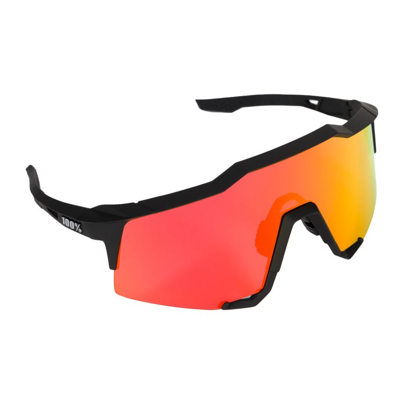 100% Speedcraft Occhiali da sole con lenti a specchio multistrato, tatto morbido nero/rosso iridato
