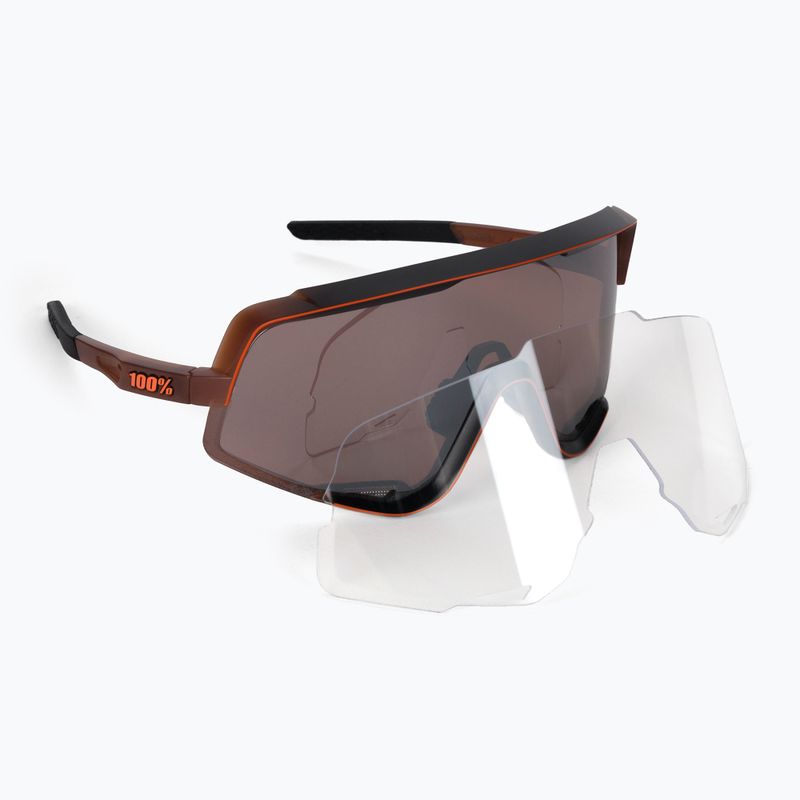 100% Glendale Mirror Lens opaco traslucido marrone sbiadito/argento iper 5