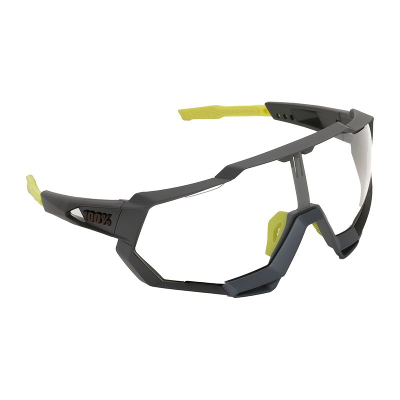 100% Speedtrap Occhiali da sole con lenti fotocromatiche, tatto morbido e grigio freddo