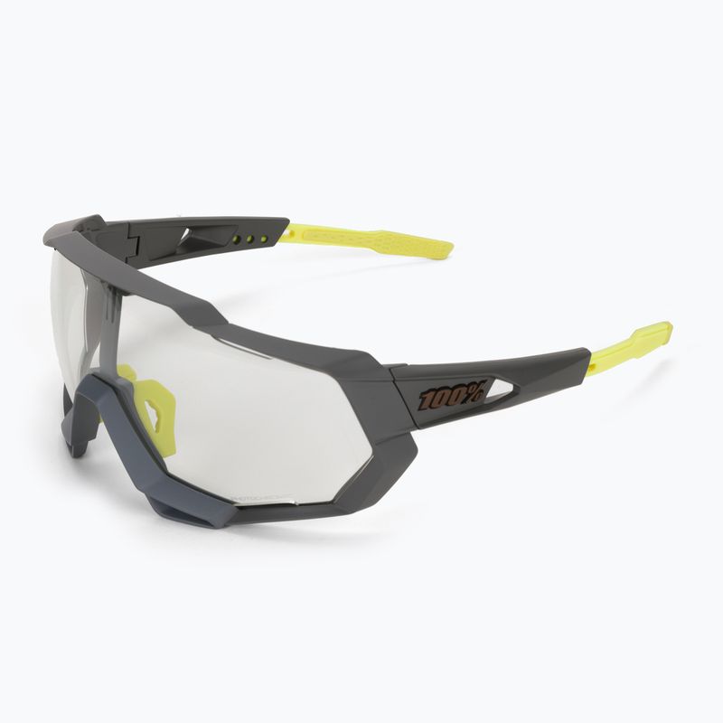 100% Speedtrap Occhiali da sole con lenti fotocromatiche, tatto morbido e grigio freddo 5