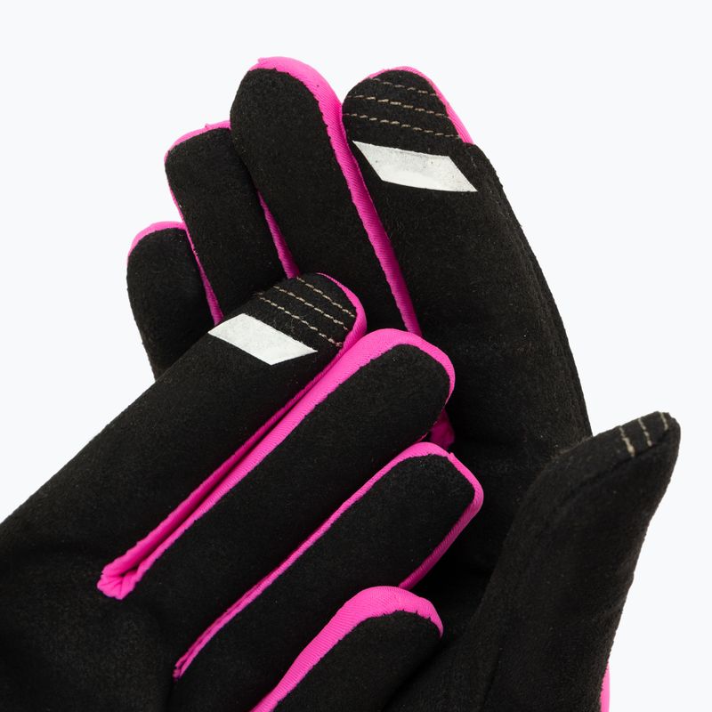 Guanti da ciclismo da donna 100% Brisker W rosa neon/nero 4