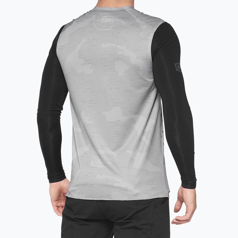 Canotta ciclismo uomo 100% R-Core Concept senza maniche grigio camo 3